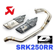 Akrapovic Exhaust QJMOTOR SRK250RR Full System Piping Manifold Stainless Steel Ekzos Muffler Motor A