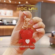 Móc Khoá Gấu Bearick Đính Đa Trái Tim Treo Túi Xách Chìa Khoá Cao Cấp Quà Tặng Ý Nghĩa
