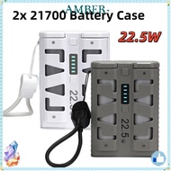 AMBER DIY Power Bank Kit, 22.5W Fast Charging 2 Slots 21700 Battery Portable Power Bank , Type-C Inp