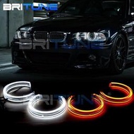 台灣現貨適用寶馬BMW LED光圈 E38 E39 E46 M3 E36水晶DTM天使眼 白黃雙色日行燈方向燈魚眼大燈改