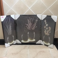 Hanging Picture Frame Divided Into 3 Parts. Flower Shape In A Vase Not Used Home Decoration The Sell