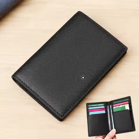 High End Business Sle Genuine Leather Card Holder Wallet Men Multi Slots Bank Credit Card Case ID Ca