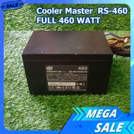 Power Supply 460 วัตต์ Cooler Master [ RS-460 ] FULL WATT แท้ สินค้าอยู่ในสภาพดี ใช้งานได้ตามปกติ มีสายไฟ ต่อ CPU 8 Pin สาย CPU ยาวพอสมควร มีสาย 6 Pin ต่อการ์ดจอ สาย sata molex และอื่นๆสามารถเสียบฮาร์ดดิสก์และ ssd ได้หลายตัว