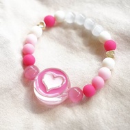 Lover bracelet - Pink cat's eye and pink rhodonite