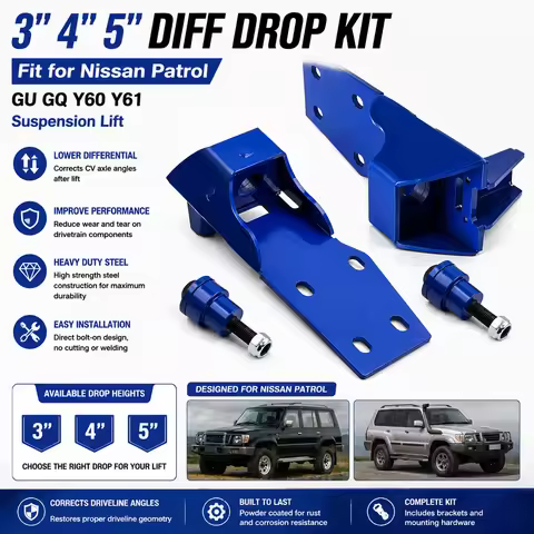 3" 4" 5" Diff Drop Kit for Nissan Patrol GU GQ Y60 Y61 Suspension Lift, Differential Drop Box