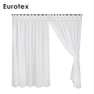 Eurotex, Full Length Ready Made Curtain, Living Room Curtain, Sheer, White / Black (1 Piece)
