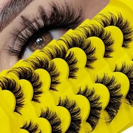Mango Eye 3D Strip Lashes 7Pairs D Curl Super Light Fluffy Long-Lasting Natural Finish