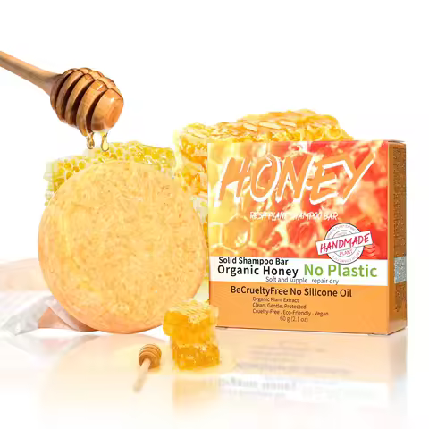 J+60g Soap Honey Solid Shampoo Bar Soap Natural Organic Vegan Glycerin Soap
