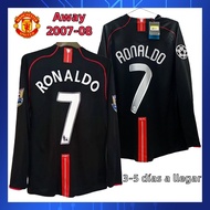 【 Local Shipping in Mexico 3-5 Days to Arrive 】 Manchester United Jersey 07-08 Away Black Retro Long