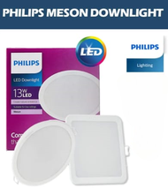 PHILIPS MESON LED Downlight (Round/Square) l 9W/13W/17W/ l 3000K/4000K/6500K and GU10 PHILIPS LED Bulb 4.7W GU10 l 3000K/4000K/6500K