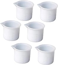 6pcs 50ml Silicone Measuring Cup Terrarium Kit Paint Mixing Cups Diy Material Vessel Tools Diy Crafts Supply Clay Mold Epoxy Resin Silicone Stir Holder Glass Mini Silica Gel White