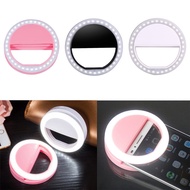 Selfie Ring Light Portable Clip Flash LED Tanpa Baterai Lampu Mini Jepit HP