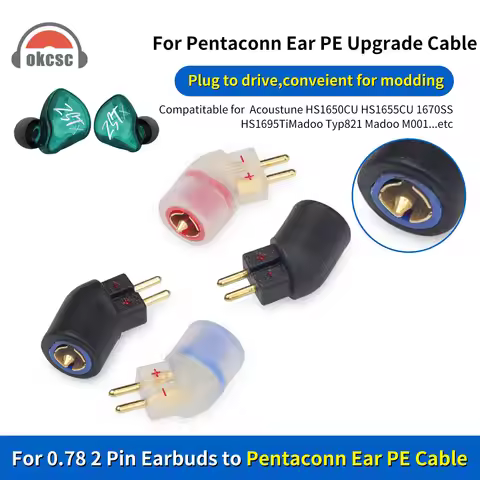 OKCSC Earphone Adapter 0.78mm Male to Pentaconn EAR Female Earbuds Connecter for Acoustune HS1650CU 