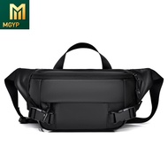 【MG】Beg Pinggang Lelaki Street Trend Oxford Cloth Waterproof Ultra‑Light Sling Bag With Lock Fits 8‑