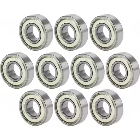6202ZZ Deep Groove Ball Bearings P6 15x35x11mm Lubricated Double Metal Seal Silver Tone Scooter Skat