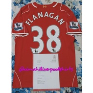 Jersey Original Liverpool Home 2014 Flanagan Match Issued COA LFC