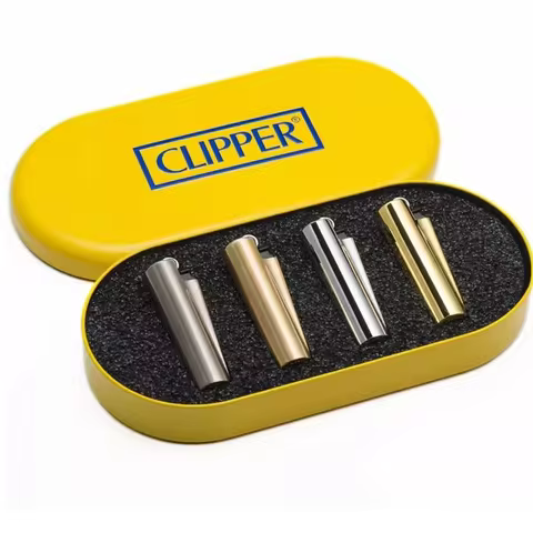Clipper Lighter Gift Box Grinding Wheel Metal Lighter Stabilized Open Flame Filled Butane Gas Lighte