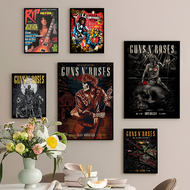 Guns N Roses Rock Band Self-adhesive Art Poster Fancy Wall Sticker for Living Room Bar Decoration Vi