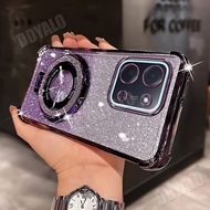 Luxury Glitter Bling Magnetic Bracket Plating Casing For Oppo A6 Pro A6Pro A 6 Pro OppoA6 Pro OppoA6