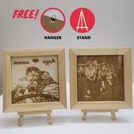 ukiran gambar custom 15x15cm frame