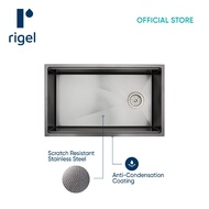 RIGEL Kitchen Bundle - Scratch Resistance Kitchen sink R-SNK654521SB-LINEN with Kitchen Pull-out Faucet Mixer