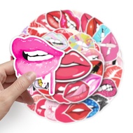 Q85O Hip-Hop Stickers 50 Pieces Lips Luggage Stickers Stationery Box Stickers Handbook Stickers Anim