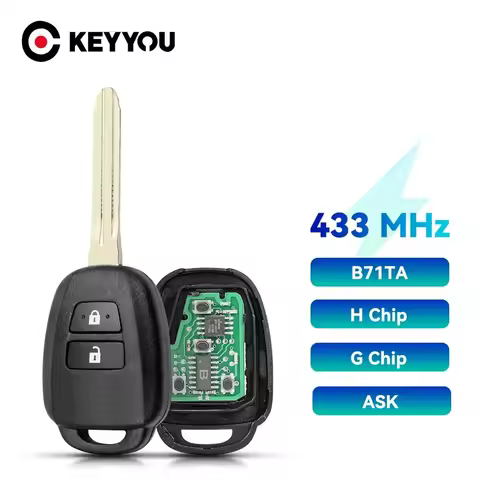 KEYYOU For Toyota Yaris Verso RAV4 2008 2009 2010 2015 with G H Chip Optional B71TA 89070-0D580 433M