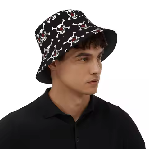 Street One Piece Buggy Pirates Bucket Hats Unisex Outdoor Fishing Hat Summer Beach Vacation Getaway 