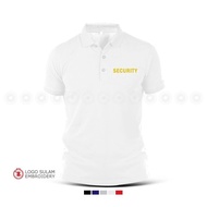 Polo T-Shirt Sulam Security Logo Emas Gold Baju Lelaki Uniform Office Cotton Embroider Fashion Baju 