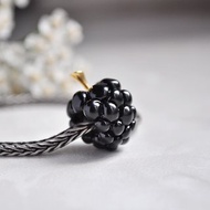 Blackberry bracelet charm Murano glass bead Christmas gift Birthday gift