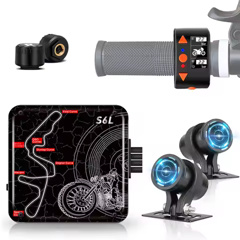 VSYS D6RL D6WL S6L 2 Channel Motorcycle DVR with TPMS & Front/Rear 1080p Cameras - Built-in WiFi, Su