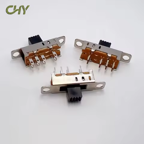 10Pcs/Lot SS23E04 Double Toggle Switch 8 Pins 3 files 2P3T DP3T Handle High 5mm Small Slide Switch P