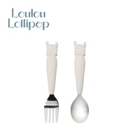 Loulou Lollipop - 加拿大 動物造型 兒童304不鏽鋼叉匙組-可愛草泥馬