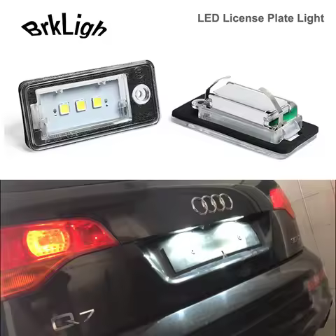 2Pcs No Error LED License Plate Light Number Plate Module Lamps White For Audi Q7 4L A3 8P A4 S4 RS4