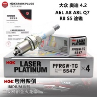 NGK Double Platinum Spark Plug 5547 Suitable for Audi A6L A8L S5 Q7 R8 Volkswagen Huiteng Tourui 4.2