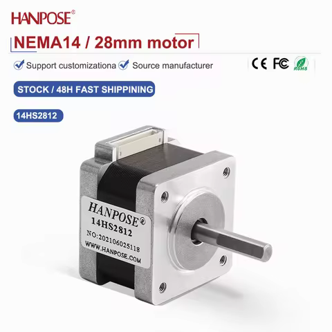 NEMA14 14HS2812 Miniature Stepper Motor 0.15N. m 1.3A 3D Printing Accessories Motor Manufacturer Dir