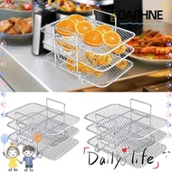 DAPHNE Air Fryer Rack, Multi-Layer Stackable Dehydrator Rack,  Stainless Steel Cooker Three-Layer Basket Kitchen Gadgets