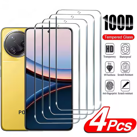 4PCS Tempered Glass For Poco F7 Ultra F6 F5 F4 GT X6 Pro X5 X4 X3 GT Screen Protector For Poco M5S M
