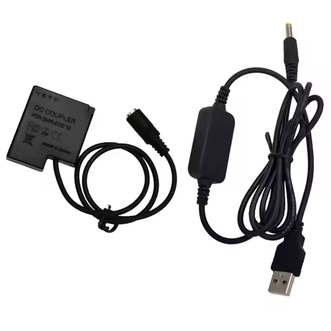 DMW-BLH7 BLH7 Dummy Battery DMW-DCC15 DC Coupler USB Cable for Panasonic Lumix DMC-GM1 DMC-GM5 GF7 G