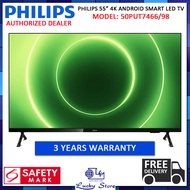 (BULKY) PHILIPS 55PUT7466/98 55 INCH 4K UHD ANDROID SMART LED TV, 4 TICKS, 3 YEARS WARRANT, FREE STANDARD WALL MOUNTING, FREE DELIVERY, 55PUT7466