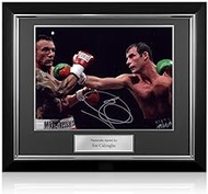 Joe Calzaghe Signed Boxing Photo: Fighting Mikkel Kessler. Deluxe Frame