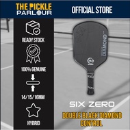 Six Zero Double Black Diamond Control Pickleball Paddle - Black, Blossom Pink, Green (14mm/15mm/16mm