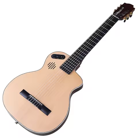 Silent Nylon Strings Electric Classical Guitar 39 Inch 6 String Matte Finish Classic Silent Guitar F