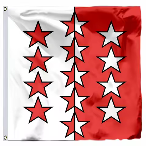 Switzerland Valais Flag Choice of Sizes:21X21CM/2X2ft/3X3ft/4X4ft/6x6ft or customized Double Stitche