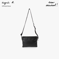 agnes b. Mens Leather Shoulder Bag (Black)