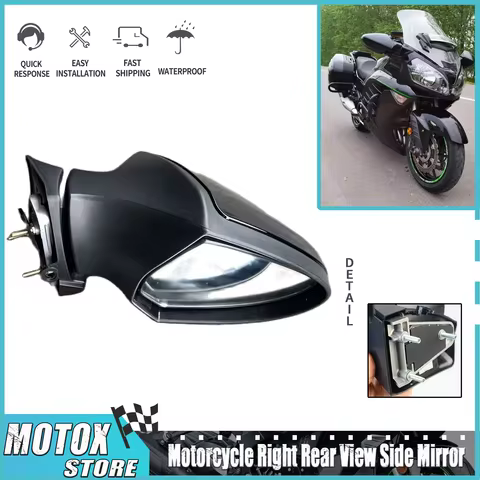 Right Rear View Side Mirror Rearview Mirrors Fit For KAWASAKI Concours 14 GTR1400 ZG1400 2007 - 2009
