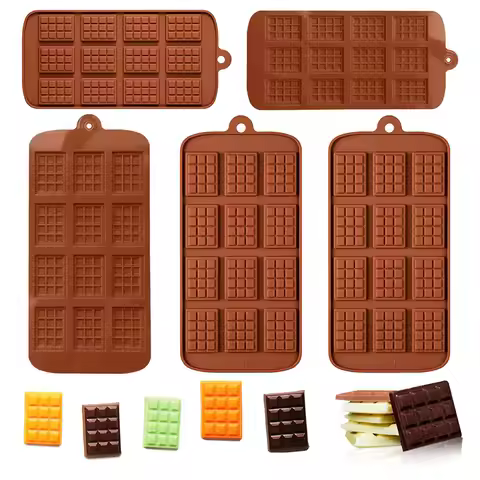 Silicone Break Apart Chocolate Moulds,Square Non-Stick Candy Chocolate Bar Mold,Reusable Candy Prote