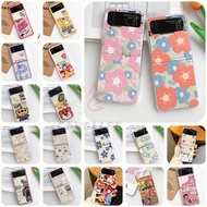Cute Cartoon Flower Painting Clear Casing Samsung Galaxy Z Flip 4 Z Flip 3 Z Flip 4 Zlip 3 Folding T