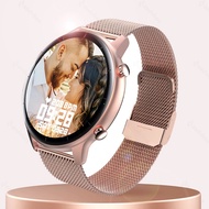 สมาร์ทวอทช์ นาฬิกาสมาร์ท 2021 Bluetooth Call Smart Watch Women Full Touch IP68 Waterproof Heart Rate Smartwatch For Xiaomi Huawei Samsung Support Hebrewสมาร์ทวอทช์ นาฬิกาสมาร์ท Pink Leather