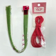 手作DIY材料紅色彈力繩子 伸縮帶口罩繩+花梗鐵絲合售@c675